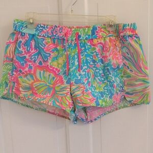 Lilly Pulitzer Vibrant Pink and Blue Athletic Shorts